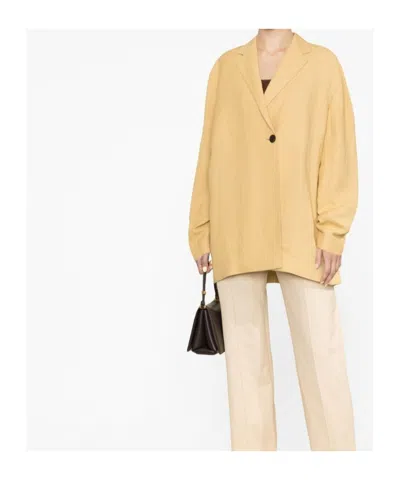 Studio Nicholson Single-breasted Linen Blend Jacket In Neutral