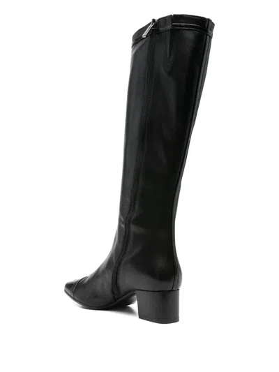 Carel Paris Buckle-detail Leather Boots In Black