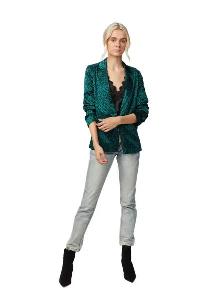 Cami Nyc Ollie Blazer In Emerald Leopard In Green
