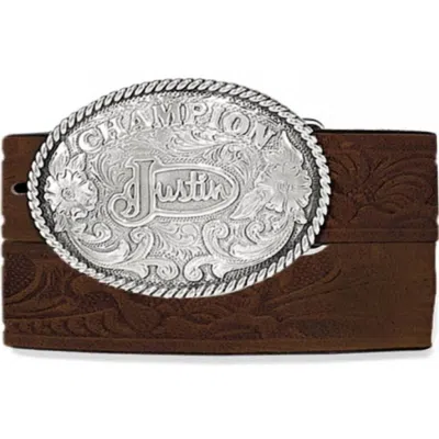 Justin Boy's  Champion Buck Belt In Brown In Multi