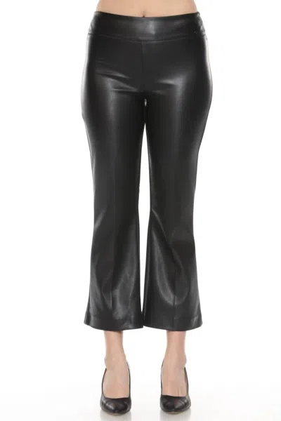 Joseph Ribkoff Leatherette Flared Pull-on Pants In Black In Black