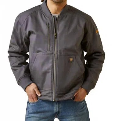 Ariat Rebar Duracanvas Bomber Jacket Regular In Grey In Gray