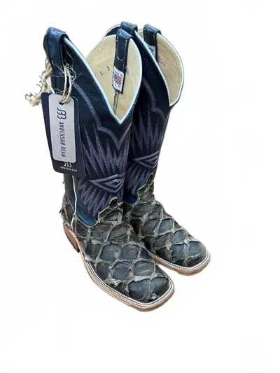 Anderson Bean Boots Women's Rustic Big Bass Arapaima Fish Custom Exotic Boot In Brown/midnight In Multi