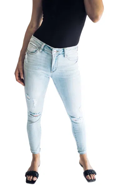 Falcon Park Brielle Jeans In Light Wash In Blue