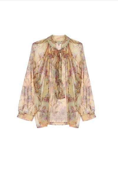 Dixie Desert Rose Whisper Blouse In Multi In Brown