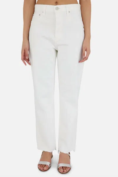 Moussy Robco Wide Straight Leg Pants In White In White