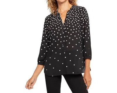 Nydj Becky Recycled Polyester Georgette Popover Blouse In Multi
