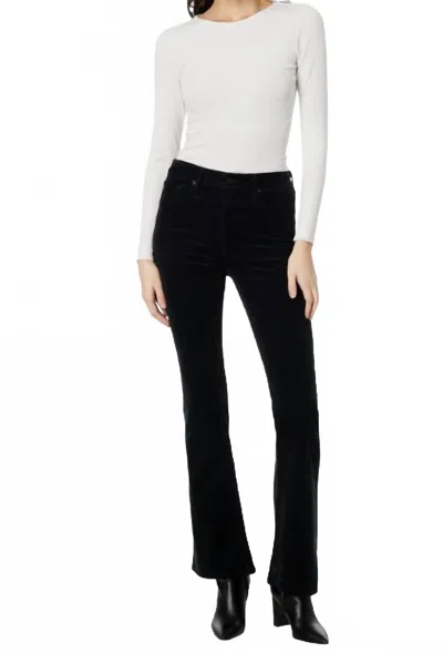 Ag Farrah Boot High Rise Black Corduroy In Black