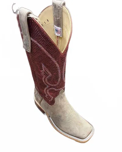 Anderson Bean Boots Womens Hybred Sole Boot In Sand/red In Multi