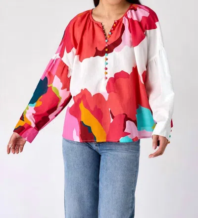 Crosby By Mollie Burch Bryleigh Blouse In Bold Bloom In Neutral