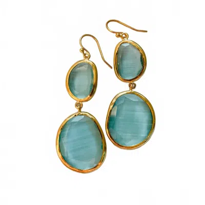 Chakarr Women's Two-drop Earrings In Blue In Multi