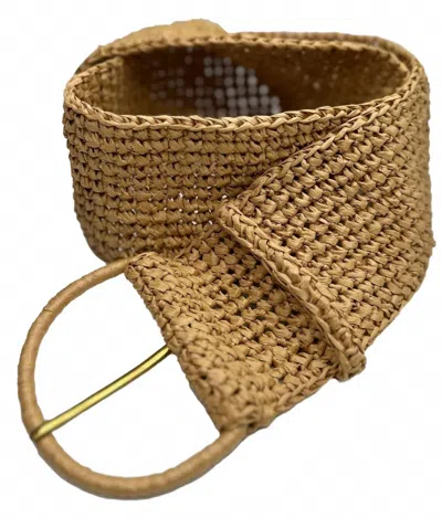 Erika Peña Isabella Single Wrap Belt In Tan In Multi