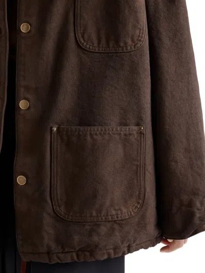 Prada Canvas Blouson Jacket In Brown