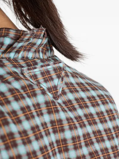 Prada Silk Georgette Button-front Blouse In Brown