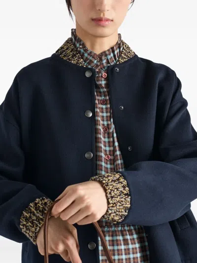 Prada Silk Georgette Button-front Blouse In Brown