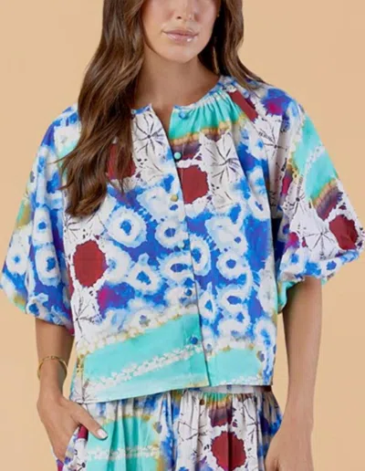 Olivia By Livro Freda Puff Sleeves Top In Mar In Multi