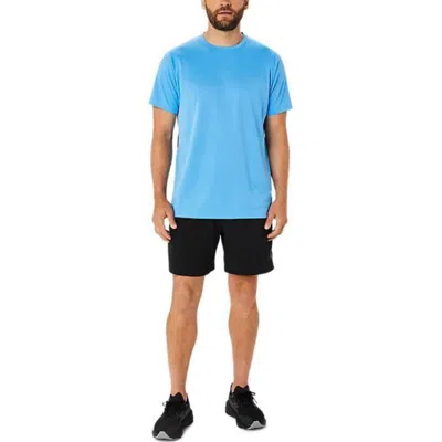 Asics Actibreeze Panel Jacquard Short Sleeved Top Asia Sizing 'waterscape' In Blue