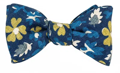R. Hanauer Men's Walham Floral Bow Tie In Navy In Blue