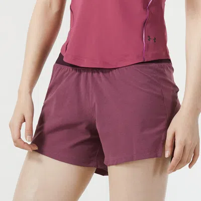 Under Armour (wmns)  5 Launch Shorts 'red' In Burgundy