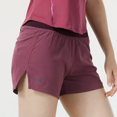 Under Armour (wmns)  5 Launch Shorts 'red' In Burgundy