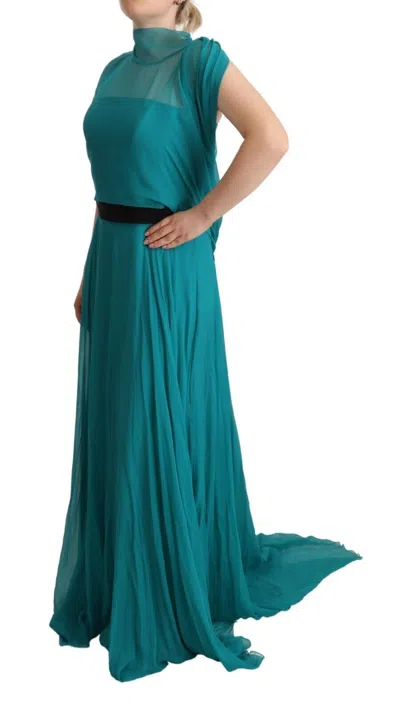 Alberta Ferretti Elegant Silk A-line Long Dress In Women's Blue In Blue