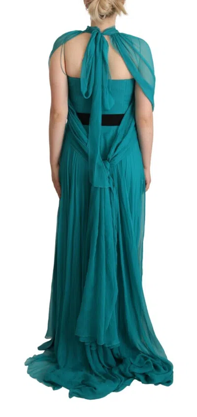 Alberta Ferretti Elegant Silk A-line Long Dress In Women's Blue In Blue