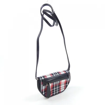 Pre-owned Burberry Black Multi-color Red Color White Handbag Pochette Shoulder Bag ()