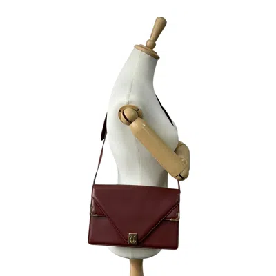 Pre-owned Cartier Bordeaux Red Color Wine Red Leather Shoulder Bag ()