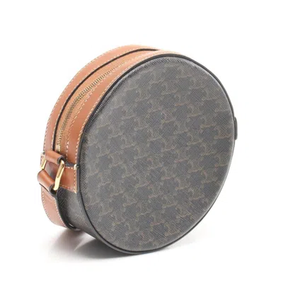 Pre-owned Celine Black Brown Coated Canvas Pvc Leather Shoulder Bag ()