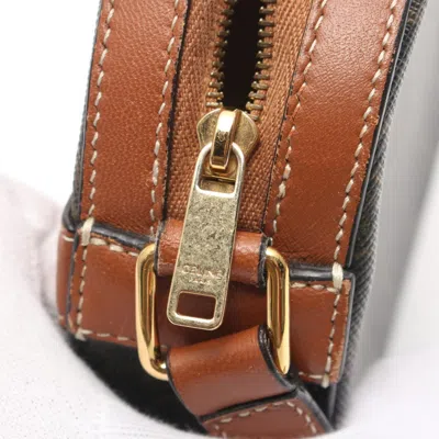 Pre-owned Celine Black Brown Coated Canvas Pvc Leather Shoulder Bag ()