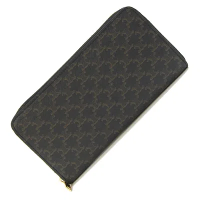 Pre-owned Celine Black Pvc Leather Long Wallet (bi-fold) ()