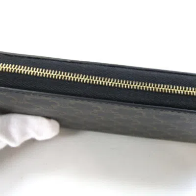 Pre-owned Celine Black Pvc Leather Long Wallet (bi-fold) ()