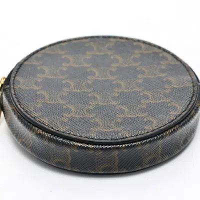 Pre-owned Celine Brown Canvas Coin Purse/coin Case ()