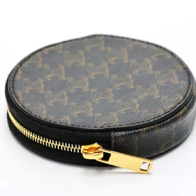 Pre-owned Celine Brown Canvas Coin Purse/coin Case ()