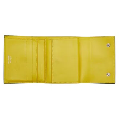 Pre-owned Celine Gray Yellow Leather Wallet (tri-fold) ()