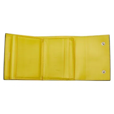 Pre-owned Celine Gray Yellow Leather Wallet (tri-fold) ()
