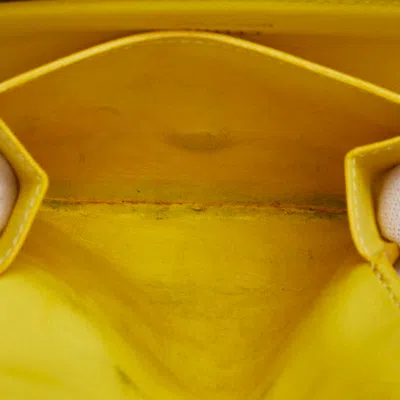 Pre-owned Celine Gray Yellow Leather Wallet (tri-fold) ()