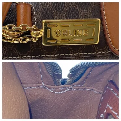Pre-owned Celine Macadam Brown Pvc Leather Pochette Shoulder Bag ()
