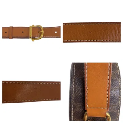 Pre-owned Celine Macadam Brown Pvc Leather Pochette Shoulder Bag ()