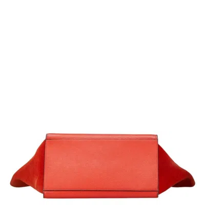 Pre-owned Celine Red Color Suede Leather Handbag Shoulder Bag ()