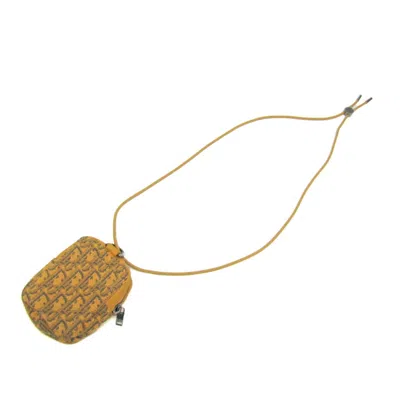 Pre-owned Dior Christian  Yellow Leather Jacquard Pouch Shoulder Bag ()