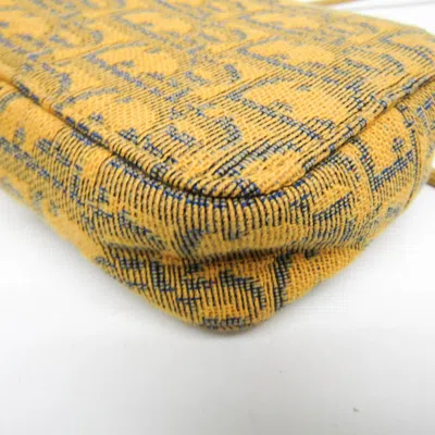 Pre-owned Dior Christian  Yellow Leather Jacquard Pouch Shoulder Bag ()