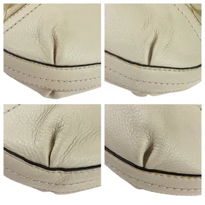 Pre-owned Coach Beige Light Blue Signature Line Leather Shoulder Bag ()