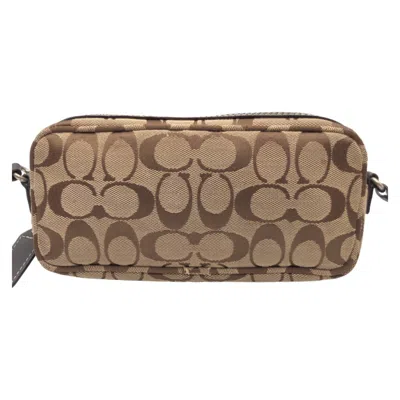 Pre-owned Coach Brown Signature Line Pochette Shoulder Bag ()