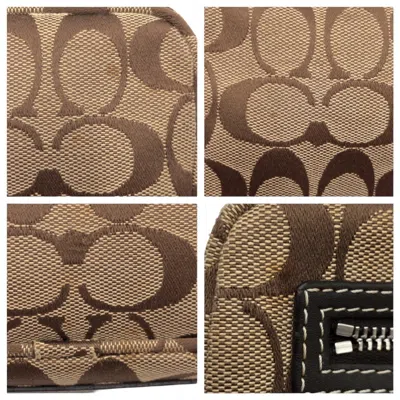 Pre-owned Coach Brown Signature Line Pochette Shoulder Bag ()