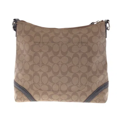 Pre-owned Coach Signature Brown Signature Line Leather Pochette Shoulder Bag ()