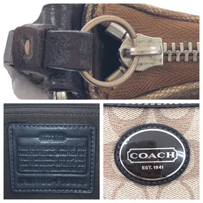 Pre-owned Coach Signature Brown Signature Line Leather Pochette Shoulder Bag ()
