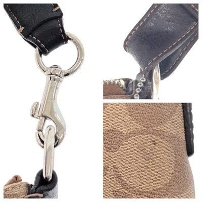 Pre-owned Coach Signature Brown Signature Line Leather Pochette Shoulder Bag ()
