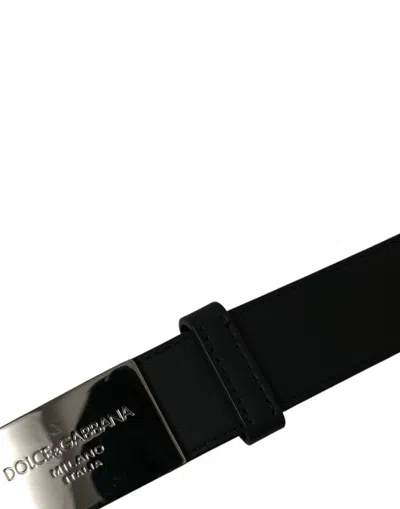 Dolce & Gabbana Elegant Black Leather Belt With Metal Men's Buckle In Black