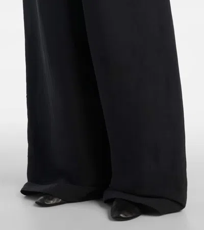 The Row Bellana Extra Wide Silk Pants In Black
